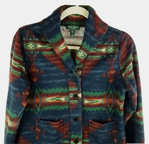 LRL Lauren Ralph Lauren Aztec Tribal Southwestern Cardigan Womens Size PM Petite - Picture 1 of 9