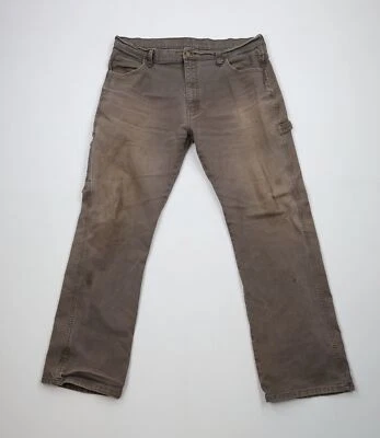 Pantalones peto de lona de pierna ancha de algodón vintage Dickies para hombre talla 36x32 aplastados Foto 1 de 4