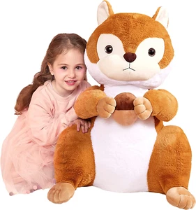 IKASA großes Eichhörnchen Kuscheltier Plüschtier, riesiges niedliches Jumbo-Weichspielzeug, riesiges Bi - Bild 1 von 8
