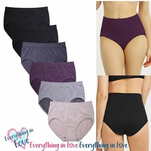 Paquete de 6 12 Mujeres Sin costuras High Rise Cobertura Completa Nailon Panty Ropa Interior Talla Única - Imagen 1 de 23