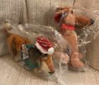 1998 Dennys All Dogs Go To Heaven Christmas Plush set CHARLIE & ITCHY Pair NEW