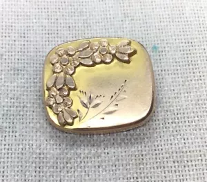 Victorian Gold Filled Unique Floral Square Pin D003 - Picture 1 of 3