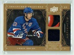 09-10 UD Artifacts Treasured Swatches  Chris Drury  /35  Jersey-Patch