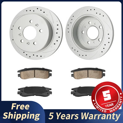 277.8mm Rear Drilled Rotors Brake Pads for Chevrolet Impala 2006-10 Monte Carlo Foto 1 de 4