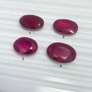 Imitation Ruby Gemstone Faceted Oval Shape Red Ruby For Jewelry Making - Picture 1 of 10