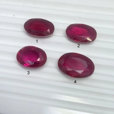 Imitation Ruby Gemstone Faceted Oval Shape Red Ruby For Jewelry Making - Image 1 of 4