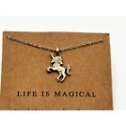 Gold Dipped Sterling Silver Unicorn Pendant Gold Tone Chain Necklace by Dogeard