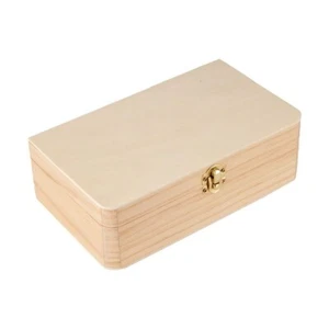 Wooden Box with Catch Rectangular Pine Wood Multipurpose Wooden Storage Unit AUS - Picture 1 of 7