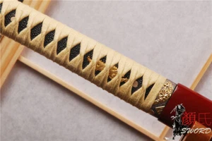 Cable de envoltura amarillo claro algodón Ito Sageo para espada samurái japonesa Tsuka - Imagen 1 de 5
