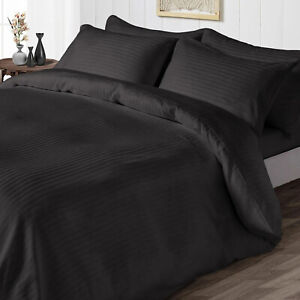 Awesome Duvet Collection Egyptian Cotton Select Size & TC Gray Stripes Color