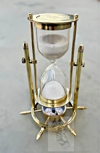 Sand Timer Hourglass Brass Nautical Maritime Hour Glass Vintage Sand Clock Gift - Picture 1 of 6