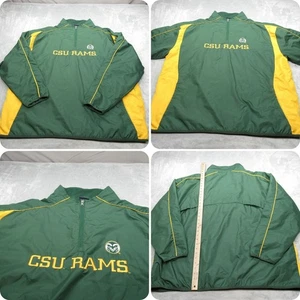 Giacca a vento CSU Rams uomo 2XL verde impermeabile giacca anorak Colorado NCAA - Foto 1 di 12