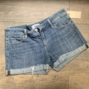 Paige Jeansshorts Damen 27 blau Denim Rollbündchen Low Rise Stretch Damen - Bild 1 von 4