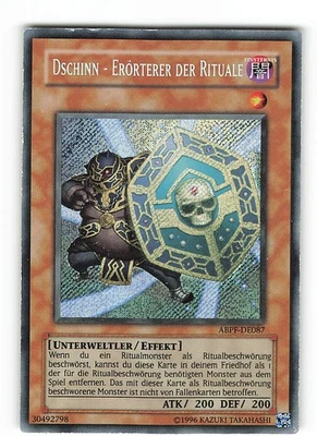 Yugioh DSCHINN - ERÖRTERER DER RITUALE , abpf-de087 Secret Rare deutsch Good  - Bild 1 von 2