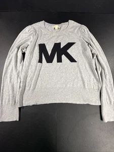 Michael Kors Damen Pullover grau und schwarz MK Logo Oberteil Größe XL - Bild 1 von 9
