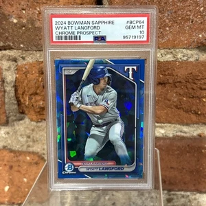 2024 Bowman Chrome Sapphire WYATT LANGFORD Blue Sapphire Refractor RC PSA 10 - Bild 1 von 4