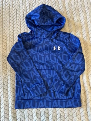 Under Armour Boys' Blue Graphic Sweatshirt Hoodie - Size Small - Image 1 of 4