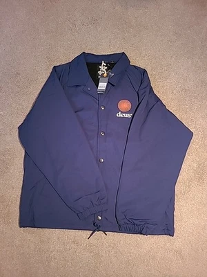 Deus Ex Machina Strata Coach 夹克男式 2XL 蓝色日本唱片摩托车全新无标签 — 第 1/4 张图片