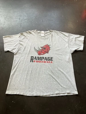 Vintage 90s Y2K Grand Rapids MI Rampage Football NGL AFL Sports Shirt Gray 3XL - Image 1 of 4