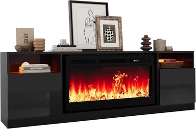 70 inch Fireplace TV Stand with 36" Electric Fireplace, 12 Colors Change,1500W - Image 1 of 4