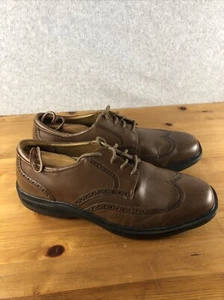 Dr. Comfort Wing Oxfords Dress Shoes Mens Size 10 W Wide Brown Leather Wingtip - Picture 1 of 13