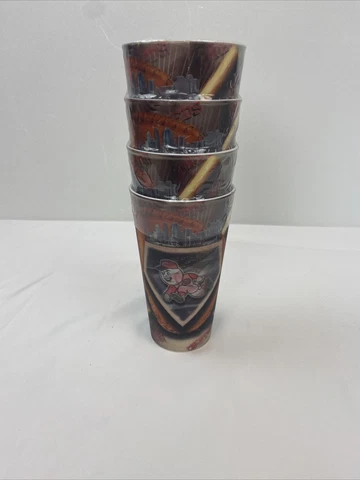 Cincinnati Reds 3D MLB 2008 Hologram Tumblers Lot Of 4 Digital Replay Inc. New Cover