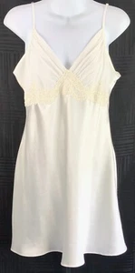 Vintage Slip Dress Lingerie L Wht Lace Fairy Embellished glam coquette romantic - Picture 1 of 4