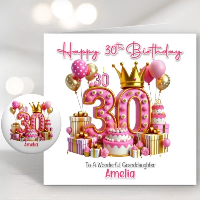 ALL THINGS PERSONAL 30th Birthday Card Personalised Daughter Granddaughter Niece Sister Friend Her
