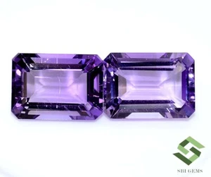 14x10 mm Certified Natural Amethyst Octagon Cut Pair 14.28 CTS Loose Gemstones - Picture 1 of 6