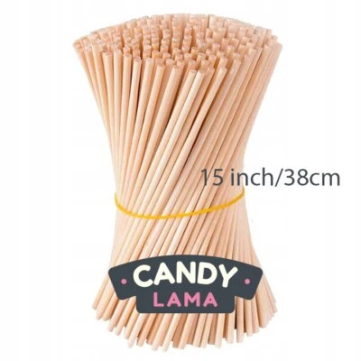 Cotton Candy High-Quality BEECH WOOD Round Sticks 15 inch/38cm 500 pcs - Image 1 of 4
