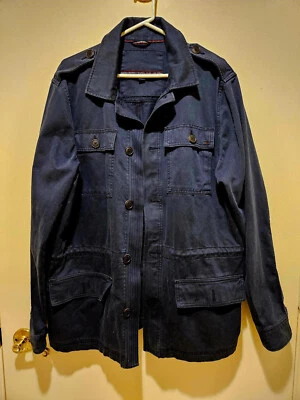 Tommy Hilfiger Men's Dark Navy Blue Jacket Size L/G 100% Cotton Denim - Image 1 of 4