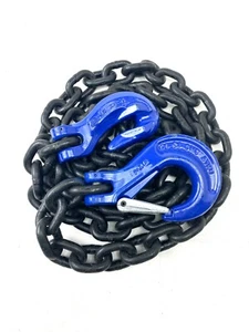 Two (2) Pack of 1/2" x 10' G100 Safety Chains with Peerless Grab / Sling Hooks - Picture 1 of 8