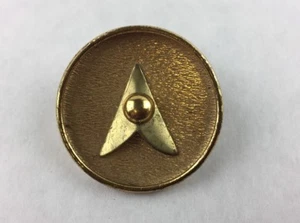Vintage Gold Tone Triangle Inside Circle Pin Brooch 1 1/4"  - Picture 1 of 2