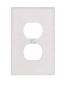 Leviton 80503-W 1 Gang Wall Plate Thermoset Plastic Duplex Receptacle White - Picture 1 of 3