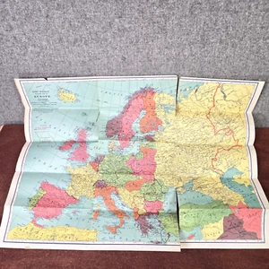 1939 Rand McNally WWII SEARS Silvertone Radio EUROPEAN WAR MAP Foldout Vtg - Picture 1 of 22