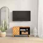 Tv-meubel 80x31,5x46 cm massief mangohout bruin en zwart vidaXL