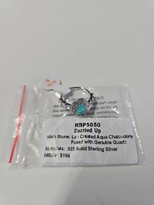 Bomb Party RBP5850 Size 6 Aqua Chalcedony/ .925 Sterling Silver - Picture 1 of 7
