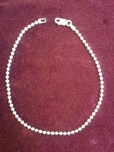 ANKLET 8.5" STERLING SILVER ball chain dot matrix NWOT summertime dancer jewelry - Picture 1 of 5