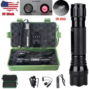 Hunting Infrared LED Flashlight IR 940nm Light Zoom Night Vision Torch 20mm Rail - Picture 1 of 19