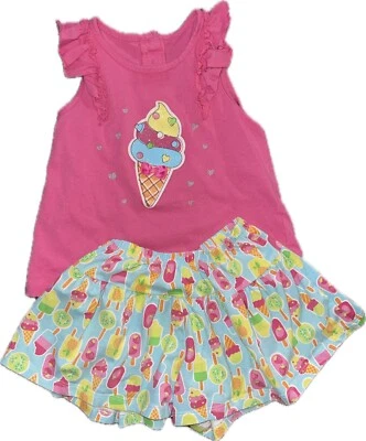 Camisa y pantalón corto/falda rosa helado talla 6 para niños Headquarters niñas Foto 1 de 4