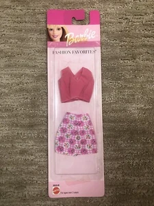 Vintage Barbie Moda Favoritos - Prenda para el torso rosa Floral Pantalones cortos Conjunto informal - Imagen 1 de 2