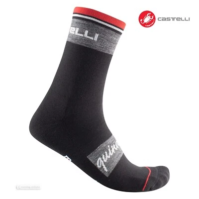 Castelli QUINDICI SOFT MERINO Wool Blend Cycling Socks : BLACK - One Pair Foto 1 de 2