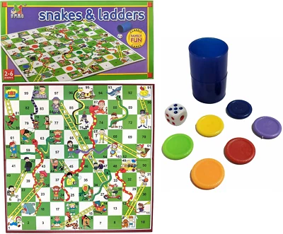 Snakes and Ladders Childrens Board Game Large 35cm x 35cm Traditional Family Fun - Image 1 of 4