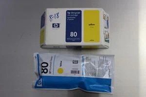 Nettoyant tête d'impression AUTHENTIQUE HP #80 JAUNE uniquement + encre C4823A SCELLÉ (expiré) - Photo 1/4