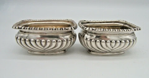 2 STERLING SILVER OPEN SALTS BIRMINGHAM ENGLAND Cover