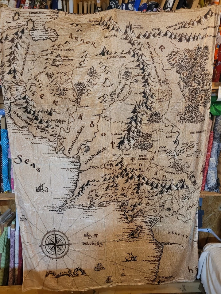 BATDBEM  VINTAGE MAP THROW Blanket  - Image 1 of 1