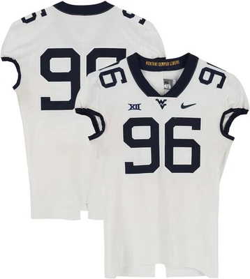 West Virginia Mountaineers TI #96 White Jersey from Football Program - Size 46+4 - Image 1 of 3