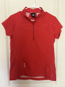 Adidas TERREX Red 1/2 ZIP Shirt Women's M Short Sleeve - Picture 1 of 3