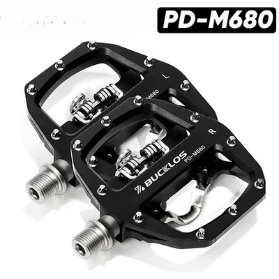 Mountain Bike Pedal Sealed Bearing Dual Clipless Flat/Lock Pedal for Shimano SPD - Image 1 of 4