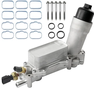 Carcasa de filtro de aceite de enfriador de aceite de motor de aluminio de actualización 926-959 para Jeep 2011-2016 Foto 1 de 4